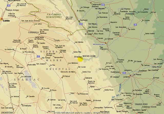 Ariocarpus scaphirostris distribution